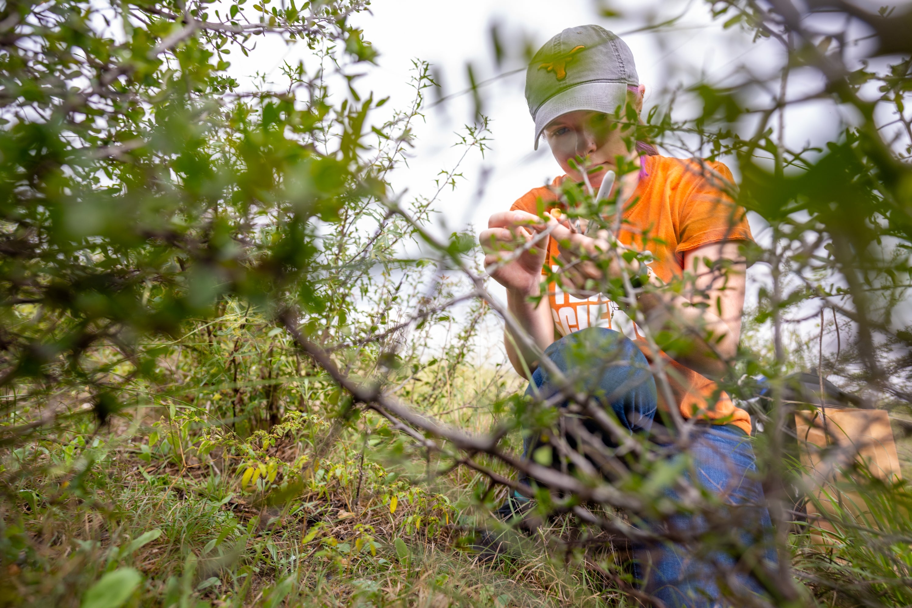 A student at Hill Country Field Station
